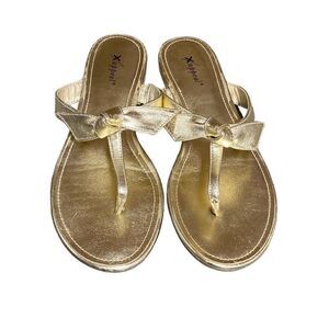X-Appeal Gold Thong Sandal Size 9